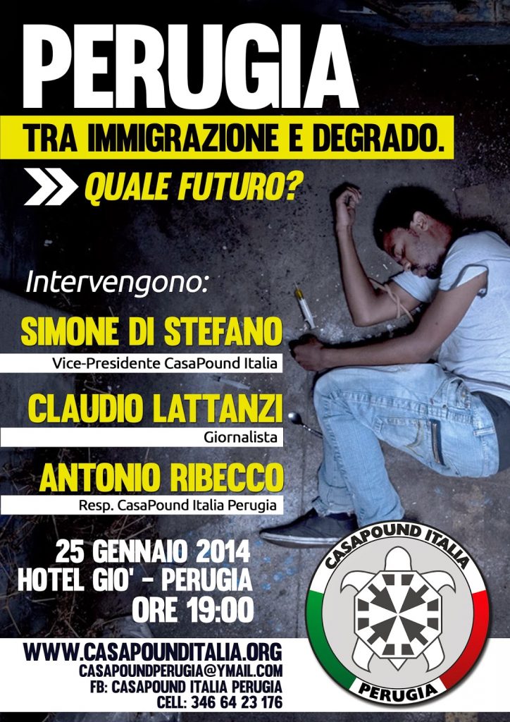 “Perugia, tra immigrazione e degrado. Quale futuro?”. Conferenza con Simone Di Stefano
