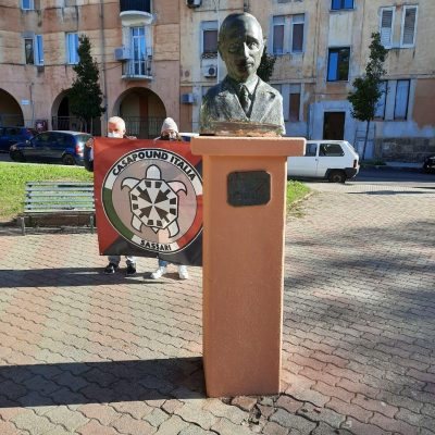 CasaPound riqualifica il monumento del pittore sassarese Giuseppe Biasi