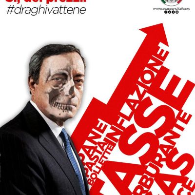Inflazione e carovita, CasaPound: “italiani costretti a pagare inefficienza governo Draghi, accelerare su nucleare”