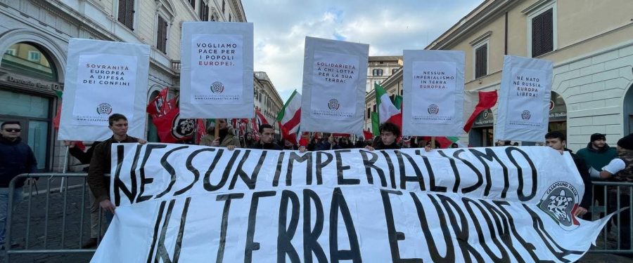 Ucraina-Russia, CasaPound in piazza a Roma: “contro ogni imperialismo, per un’Europa libera”