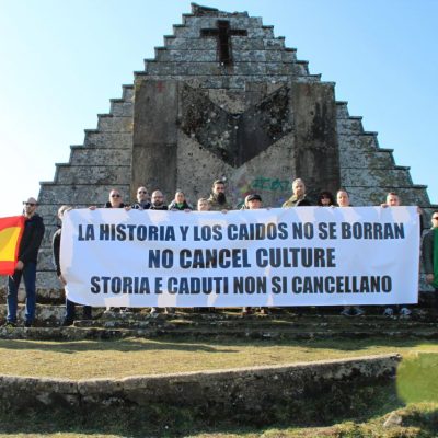 CasaPound in Spagna per difendere il monumento ai caduti italiani minacciato dalla censura storica
