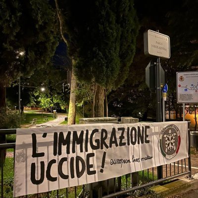 “L’immigrazione uccide”, striscione di CasaPound a Rovereto